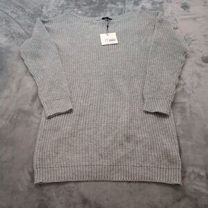 Missguided Knit Jumper Sweater Dress Off Shoulder Gray Size Small / Medium